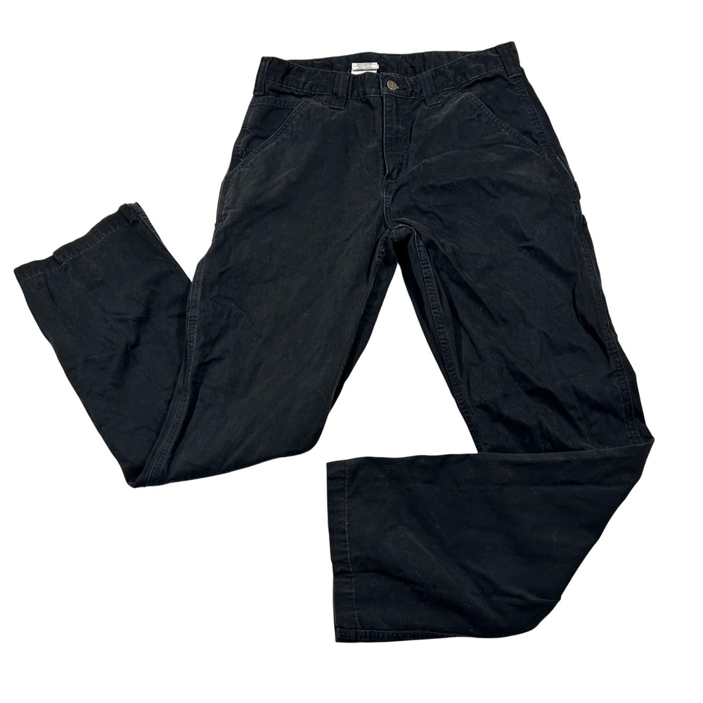 Carhartt Carpenter Pants Mens 32x32 Black B324 Relaxed Fit Canvas Workwear